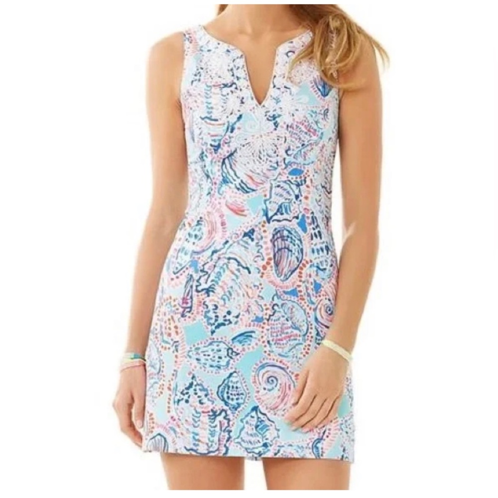 Lily Pulitzer Shell Me About It Shift Dress Blue Pink SeaShell Patterned… - Picture 5 of 11